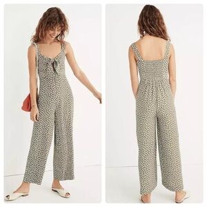 Madewell Green Floral Jumpsuit